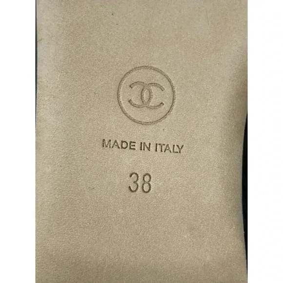 Chanel Camelia Black Leather Flat Ballerina size 38 New with defects - Picture 5 of 13